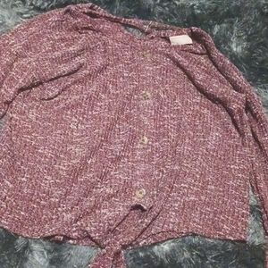 Bobbie Brooks ladies' purplish-red sweater shirt